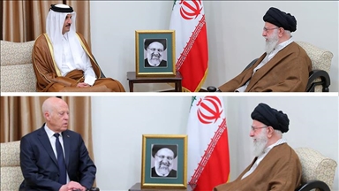 دیدار امیر قطر و رئیس جمهور تونس با رهبر ایران