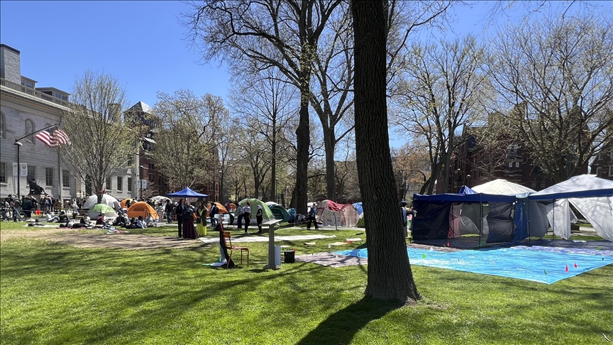 Walk-out at Harvard College graduation as pro-Palestine protesters barred from attending