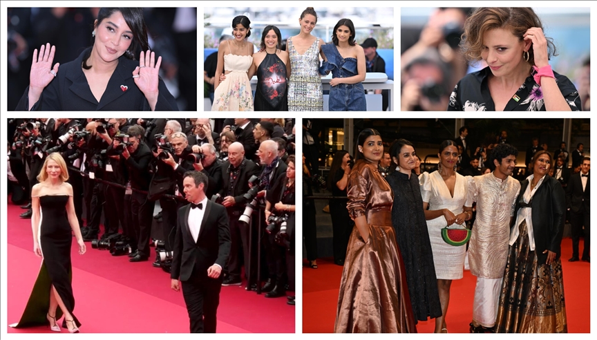 Cannes Film Festivali'nde ünlüler, kıyafetleri ve karpuz motifleriyle Filistin'e desteklerini gösterdi