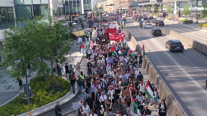 Suède: manifestation en solidarité avec la Palestine à Stockholm