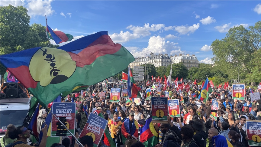 Demonstration in Paris in solidarity with indigenous people of New Caledonia