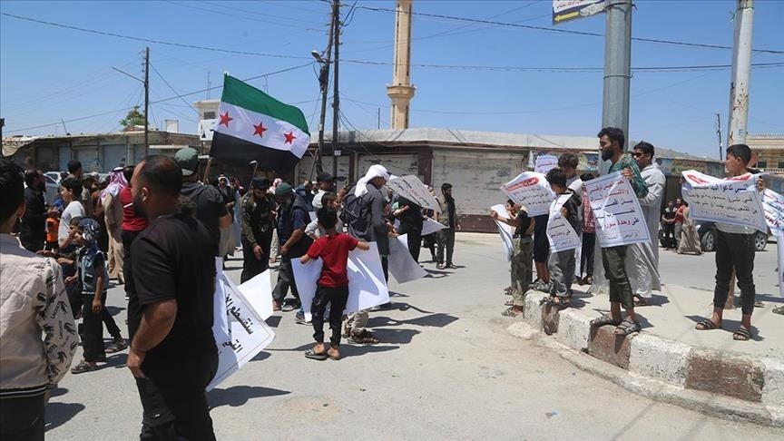 So-called election plan of terrorist PKK/YPG protested in northern Syria