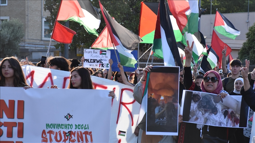 В Риме прошла акция протеста в поддержку Палестины