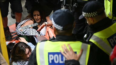 Pro-Palestine activists arrested in London amid sit-in protest