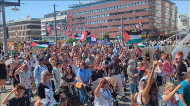 İsrail'in Refah'ta Filistinlilerin kampına yönelik saldırısı İsveç'te  protesto edildi