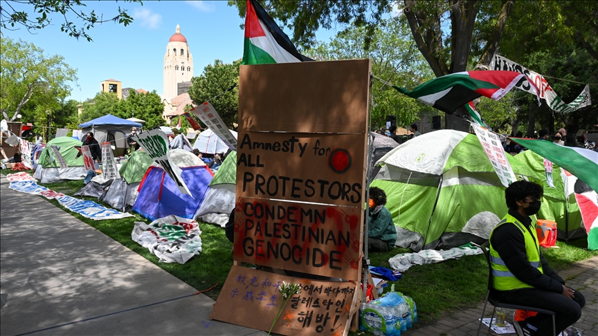 Pro-Palestine demonstrators barricade themselves in office of Stanford University president