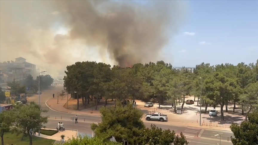 Antalya'da yerleşim yerine yakın ağaçlık alanda çıkan yangın söndürüldü
