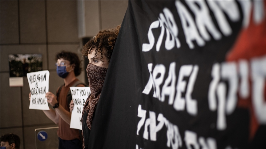 Protesters in Tel Aviv urge Germany to stop sending arms to Israel