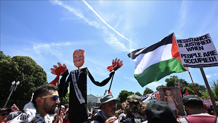 واشنطن.. آلاف يتظاهرون أمام البيت الأبيض لوقف "الإبادة" في غزة