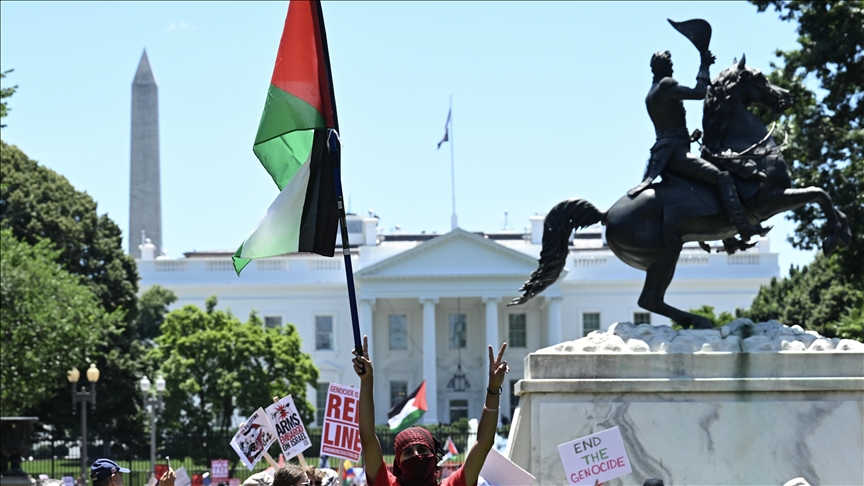 ‘Biden, We Are Your Pink Line,’ say pro-Palestinian protesters surrounding White Home
