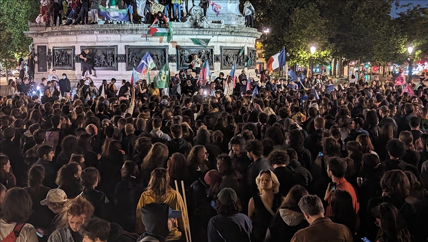 France.  Manifestations dans les grandes villes contre la victoire de la droite aux élections européennes