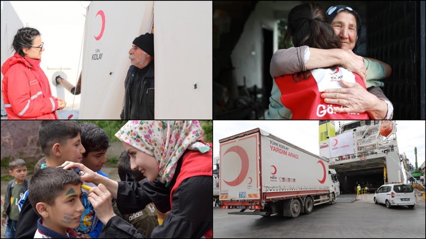 Türk Kızılay, 350 bin gönüllüsüyle yaraları sarmaya devam ediyor