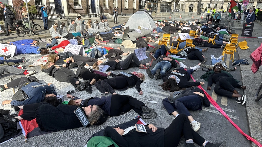 Dozens stage protest in Dublin over Israel’s war in Gaza