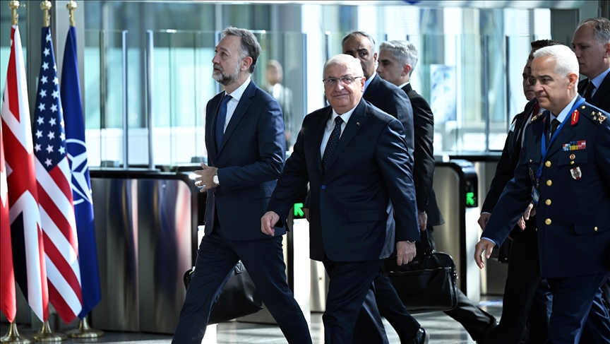 Turkish national defense minister meets counterparts at NATO meeting in Brussels