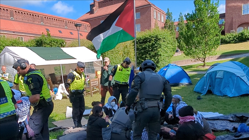 Police detain 30 students during pro-Palestine protest at Stockholm's KTH University