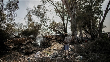 Libya'da aşırı sıcaklar nedeniyle çıkan yangın binlerce palmiye ağacını yok etti