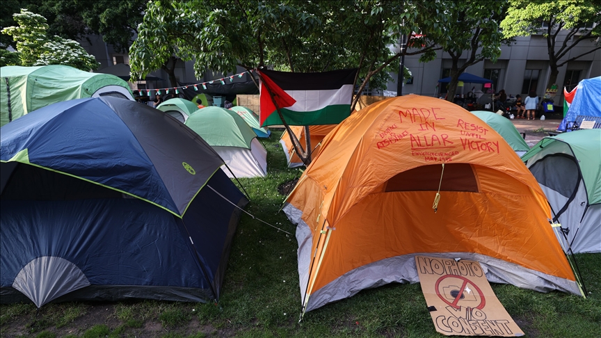 Pro-Palestinian students set up new protest encampment in Berlin