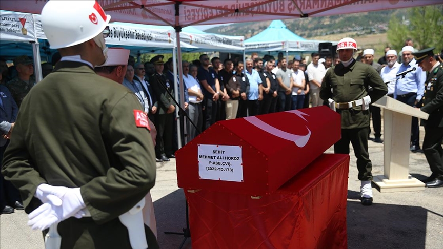Şehit Astsubay Çavuş Mehmet Ali Horoz, Kahramanmaraş'ta son yolculuğuna uğurlandı