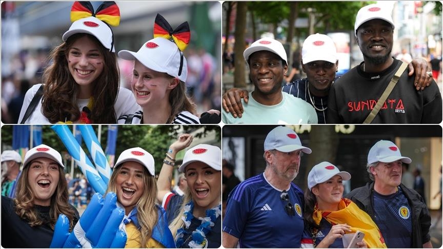 Dukung Palestina, para penggemar bola di Jerman kenakan topi semangka di EURO 2024