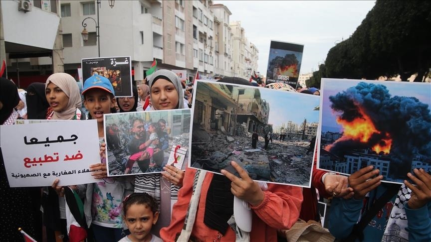 Maroc: des centaines de personnes manifestent en soutien à Gaza
