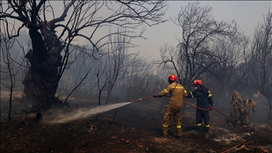 Atina'ya 50 kilometre mesafedeki Keratea'da çıkan orman yangını yerleşim birimlerine ulaştı