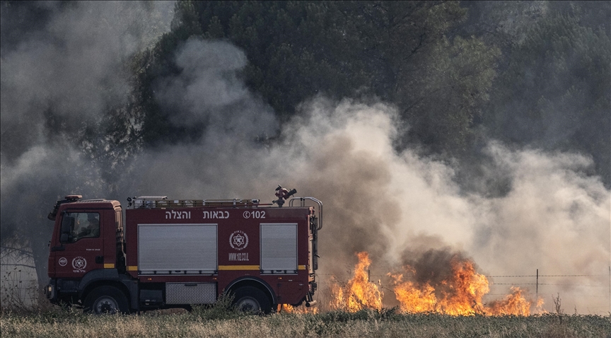 Fire breaks out in Israeli settlement after rocket launched from Lebanon Fire breaks out in Israeli settlement after rocket launched from Lebanon