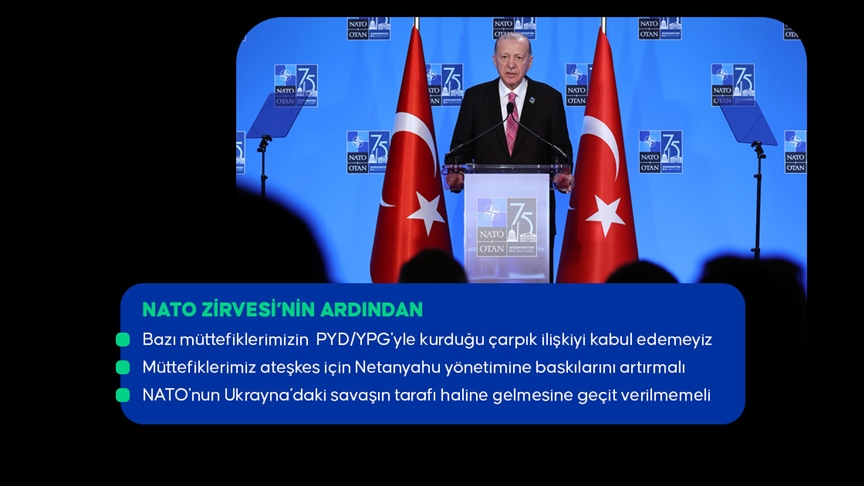 Cumhurbaşkanı Erdoğan: İsrail yönetiminin NATO'yla ortaklık ilişkisini sürdürmesi mümkün değildir