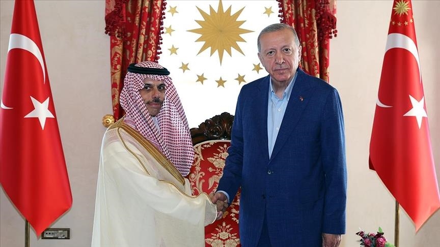 Serokomar Erdogan bi Wezîrê Karên Derva yê Erebistana Siûdî Faysal bîn Ferhan Al Siûd ra hevdîtin kir
