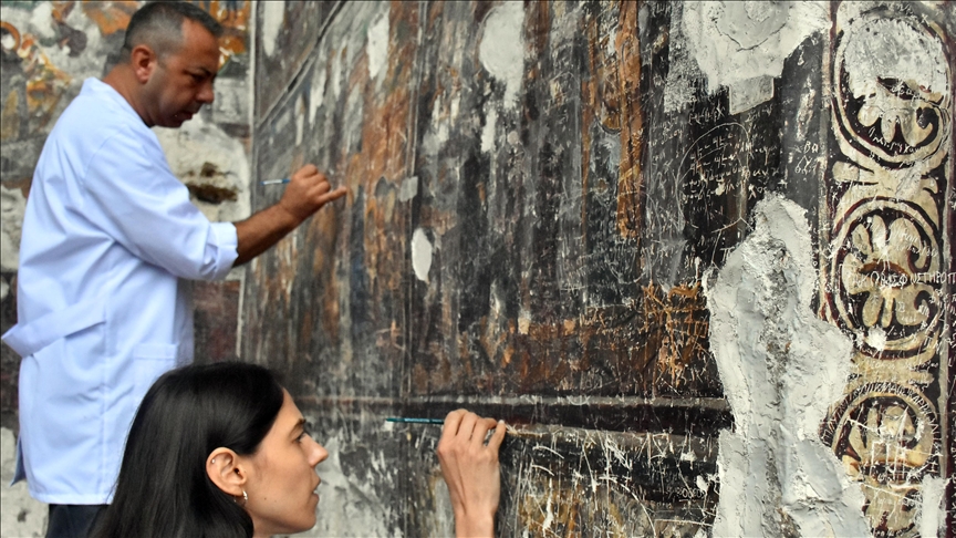 Centuries-old frescoes at Sumela Monastery in northeastern Türkiye undergo meticulous restoration