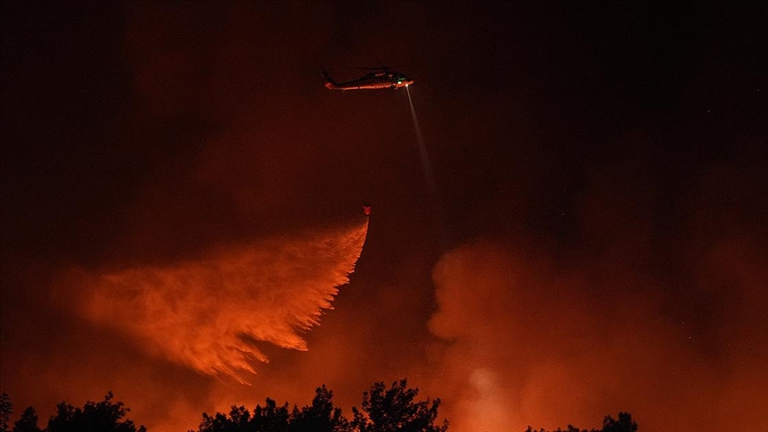 İzmir'de ormanlık alanlarda çıkan yangınlara müdahale ediliyor