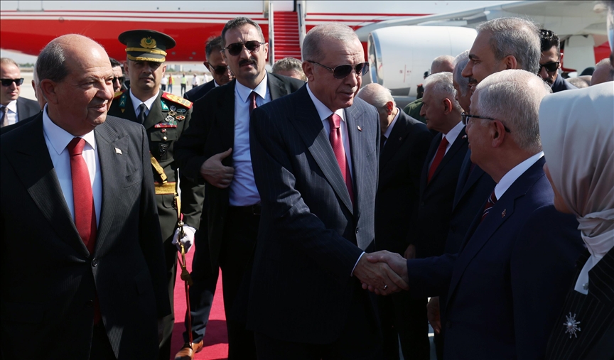 Türkiye’s President Erdogan arrives in Turkish Republic of Northern Cyprus