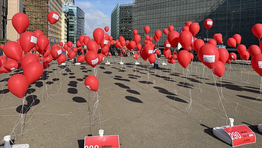 Brüksel'de STK'ler AB'nin Gazze politikasını protesto etti