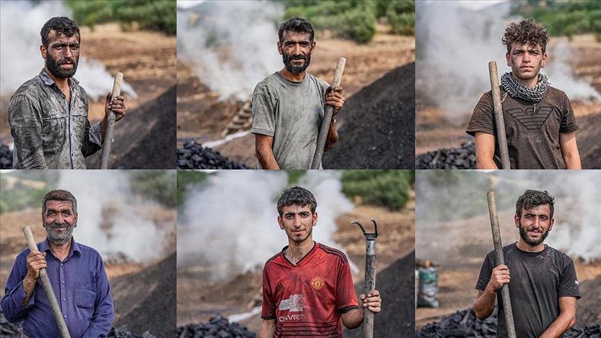 Kömür işçileri hem havanın hem ateşin sıcaklığıyla mücadele ediyor 