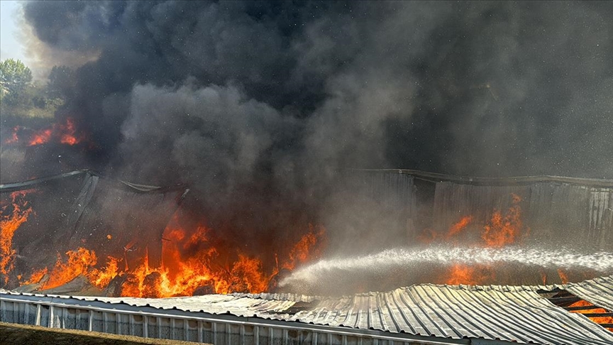 Bursa'da fabrika ve geri dönüşüm tesisinden yayılan yangın söndürüldü