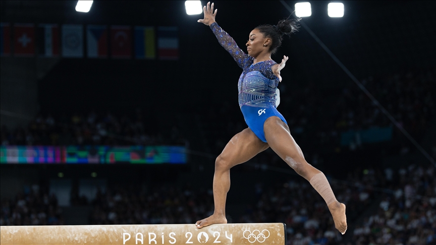 US gymnast superstar Simone Biles wins her 3rd Olympic gold in Paris