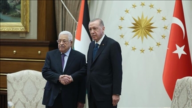 Arrivé du président de la Palestine, Mahmoud Abbas, à Ankara 