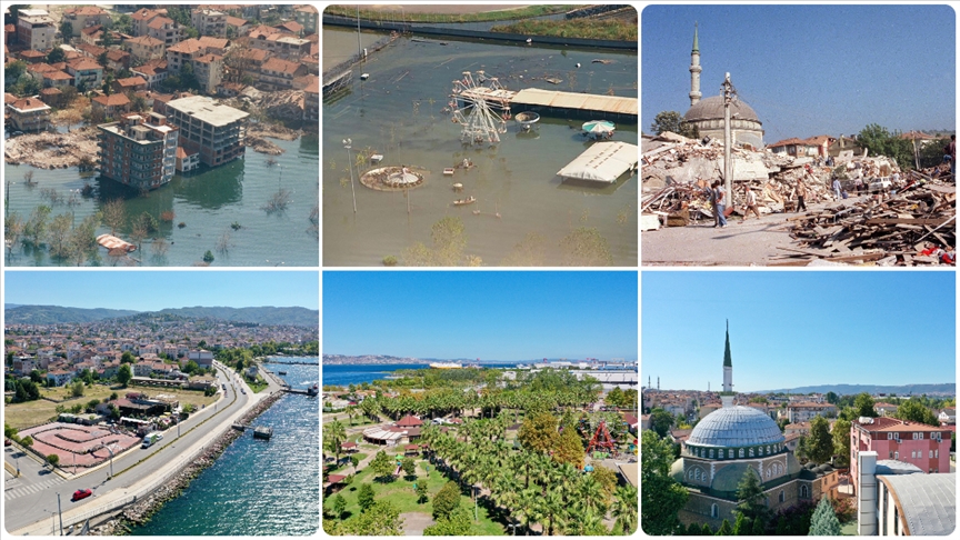 Marmara Depremi'nin merkez üssü Gölcük'te yıkımın yaşandığı bazı alanlar yeniden görüntülendi