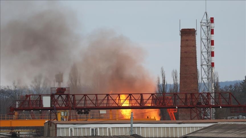 Russia says Ukrainian drone attack started fire at oil depot, disrupted air traffic