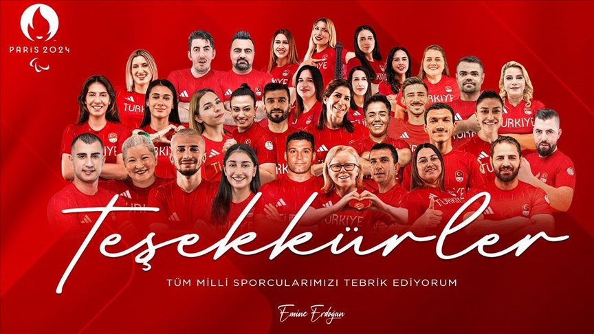 Эмине Эрдоган поздравила турецких спортсменов с успехом на Паралимпиаде‑2024