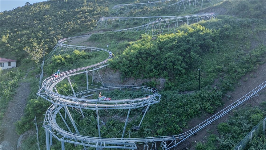 Ordu'da 500 bini aşkın kişi dağ kızağı heyecanı yaşadı