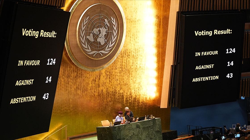 İsrail'in Filistin topraklarında varlığını sonlandırmasını isteyen tasarı BM Genel Kurulu'nda kabul edildi