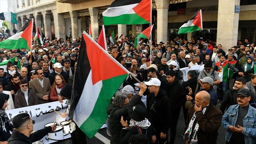 Protests held in Morocco in support of Palestinians