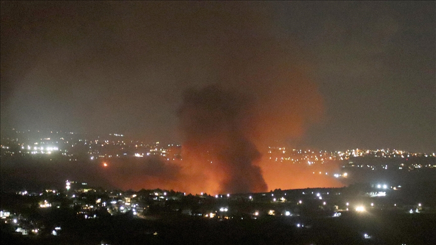 Several towns ravaged by fires following wave of Israeli airstrikes