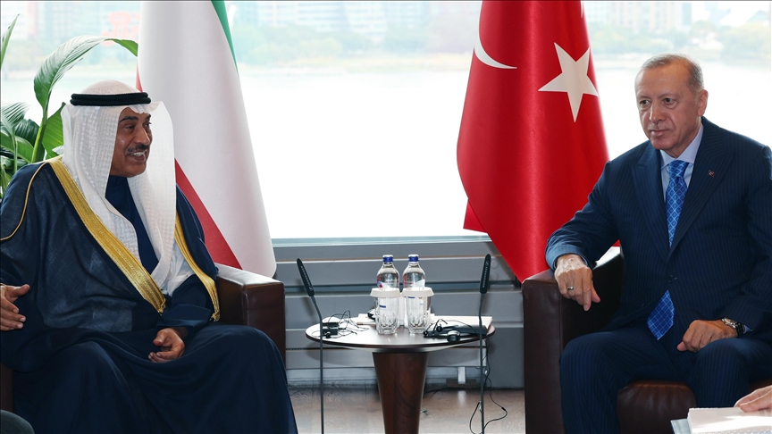 Turkish president receives crown prince of Kuwait for talks in US