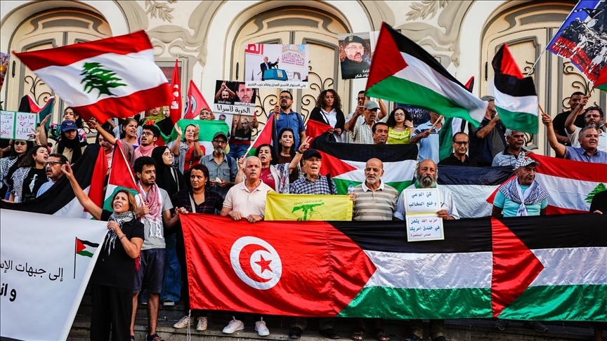 Protesters rally in Tunisia, Morocco against Israeli attacks on Lebanon and Gaza