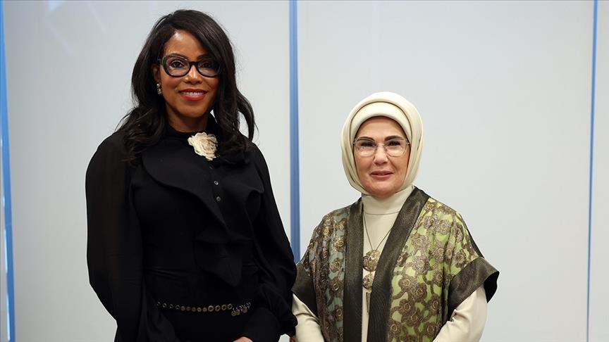 Turkish first lady meets with daughter of Malcolm X in New York