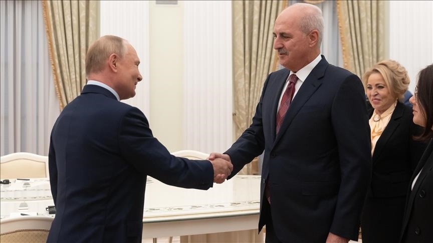 Turkish parliament speaker meets with Russian president in Moscow