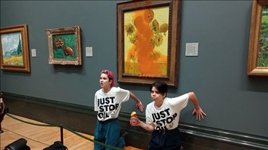 2 climate activists jailed for throwing soup at Van Gogh's Sunflowers in London