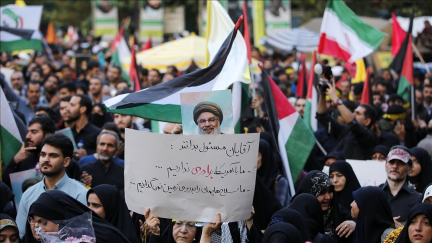 Thousands gather in Tehran to protest Israeli attacks, show support for Hezbollah
