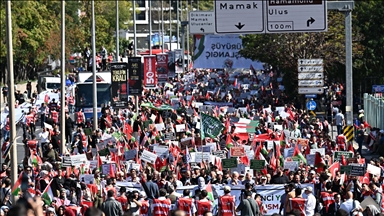 Desetine hiljada ljudi okupilo se u Ankari na skupu podrške Palestini